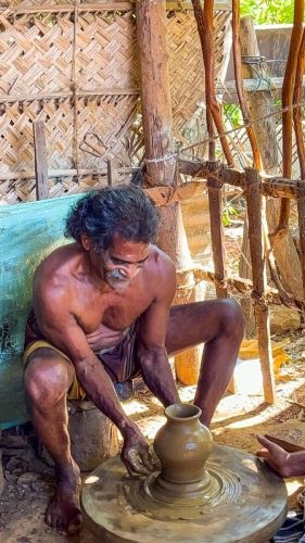 Traditional clay pot making