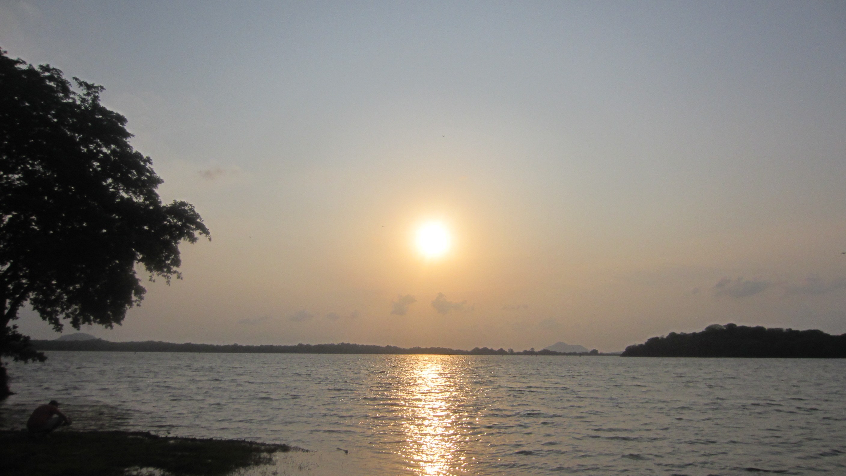 Sunset over Dambulla reservoir
