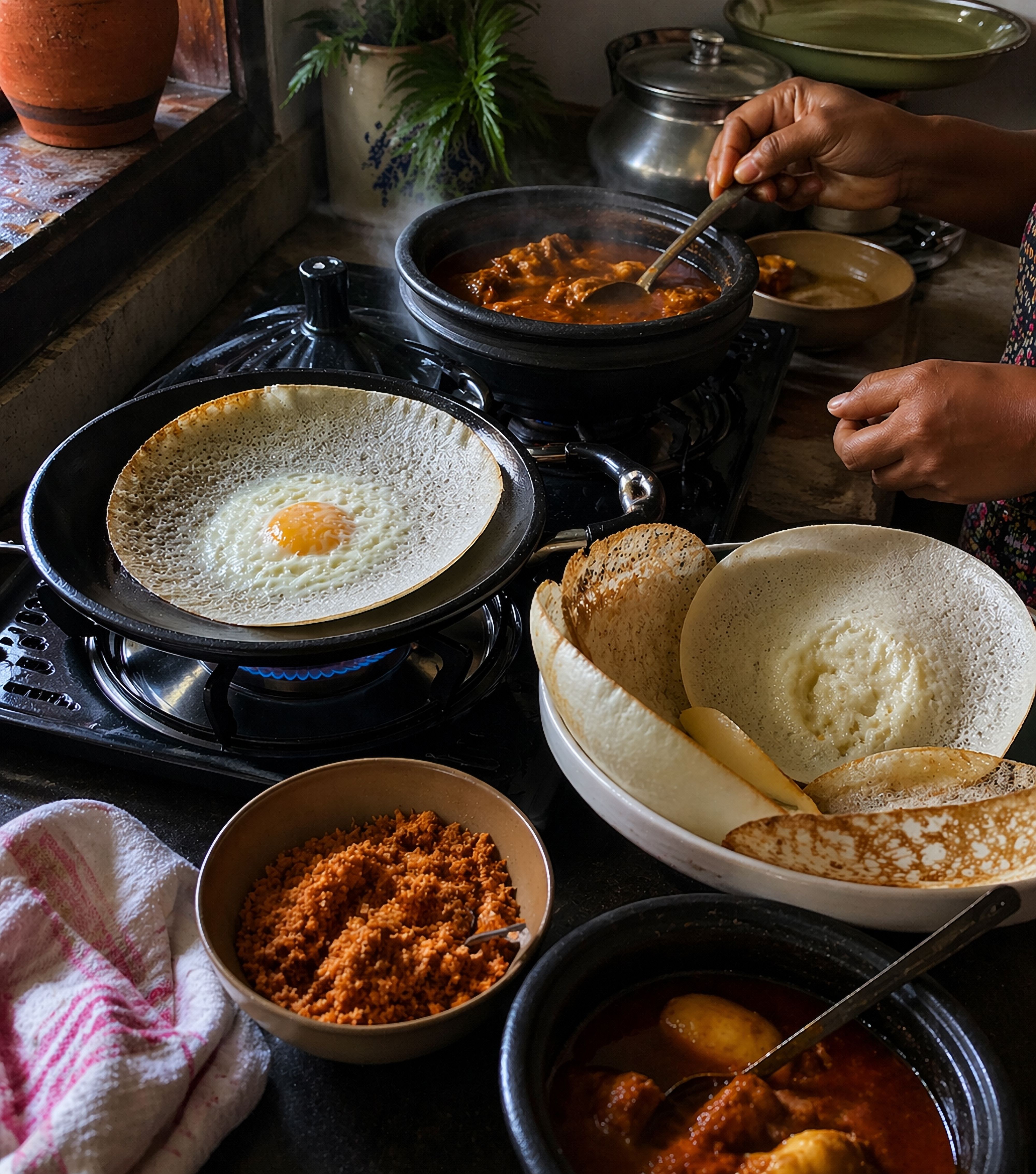 Sri Lankan kitchen in full swing
